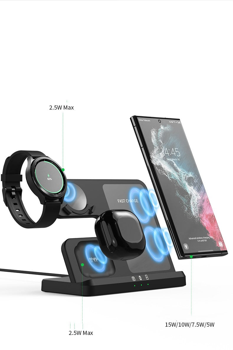 Chargeur sans fil vertical Dock sans fil 3in1 Support de recharge pour casque portable