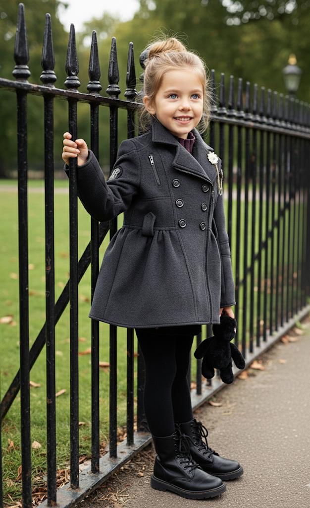 Filles Laine-Blend manteau chaud longue veste vintage pour les enfants 3-5 ans