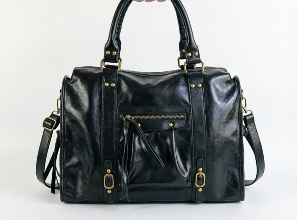 Millennial-style Fringed Tote Grande-capacité Vintage Studded bandoulière sac