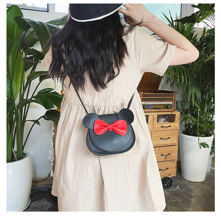 Mignon et adorable Bowknot Soft Girl Student Children's Small Bag Pu Female