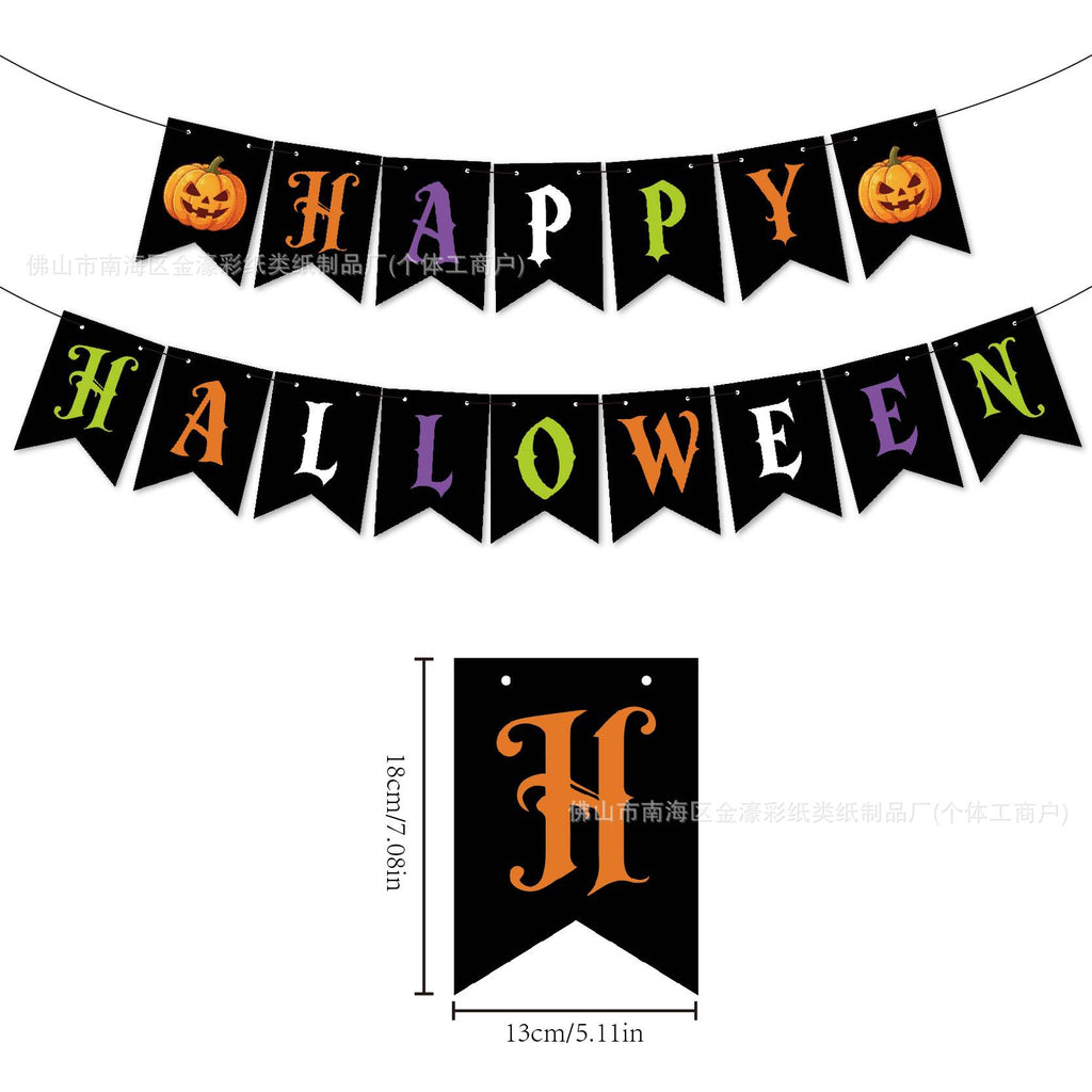Halloween Fête Décorations Pumpkin Swallowtail Banner Ghost Festival Atmosphère Scene Set
