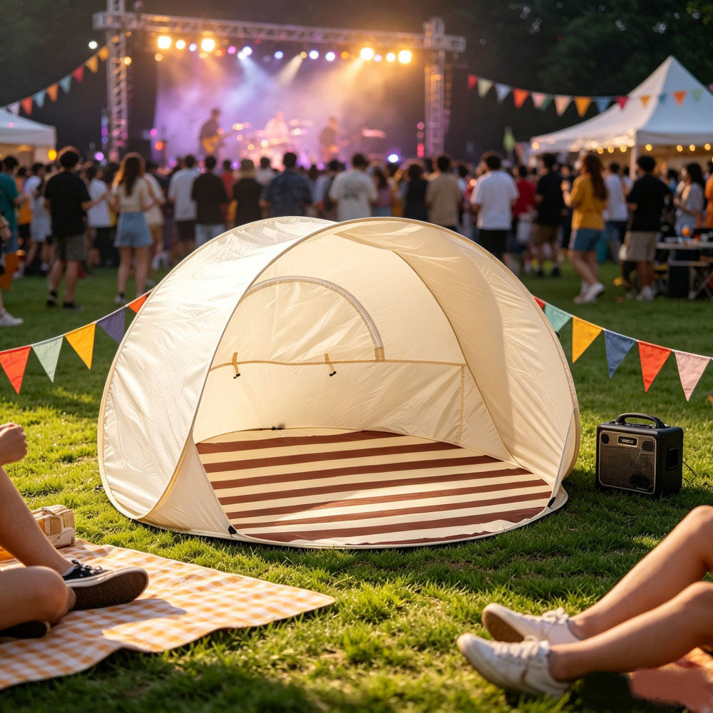 Tente de plage Camping en plein air Protection solaire Tente pliante simple Tente ouverte rapide pour les intérieurs