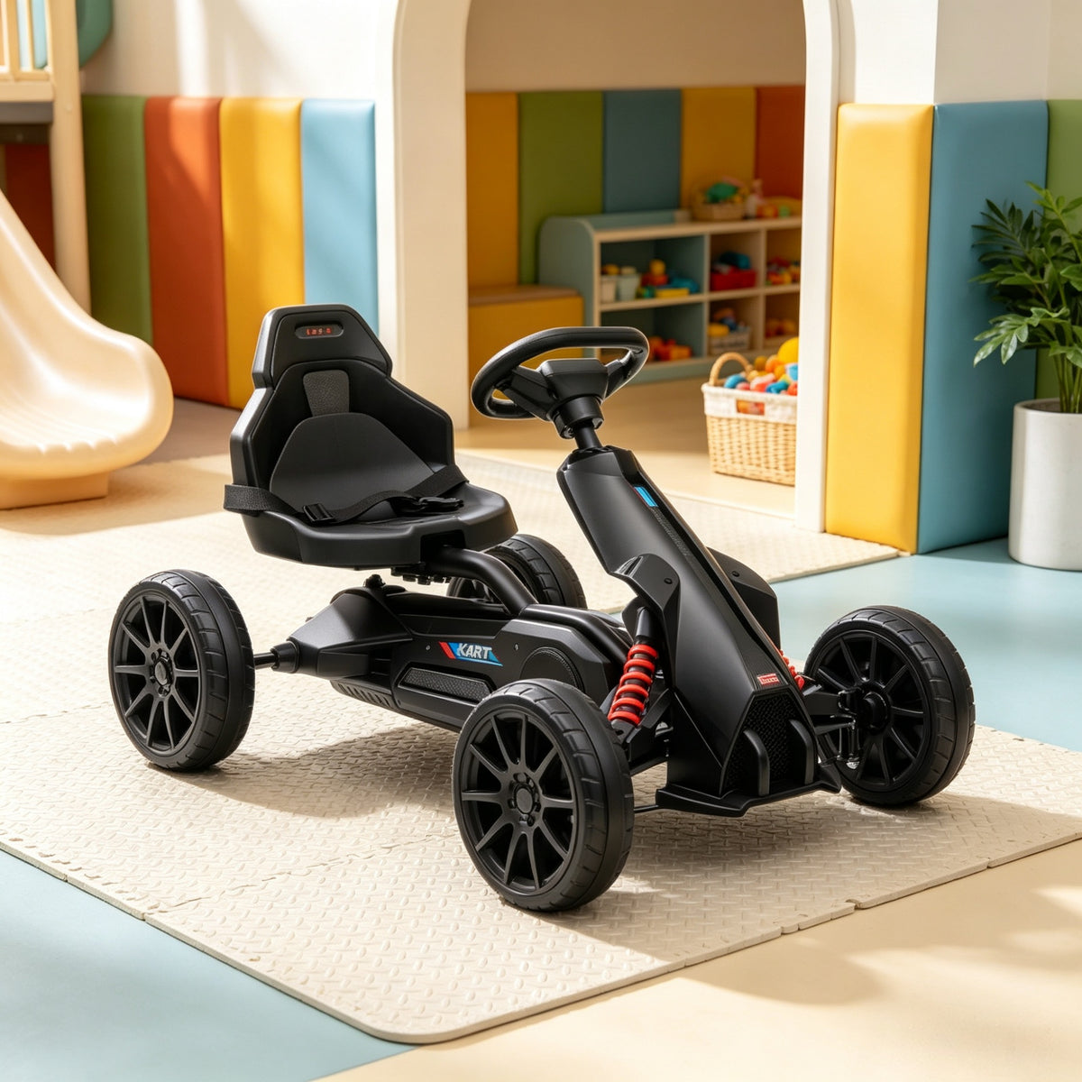 Kart de pédale pour enfants noirs