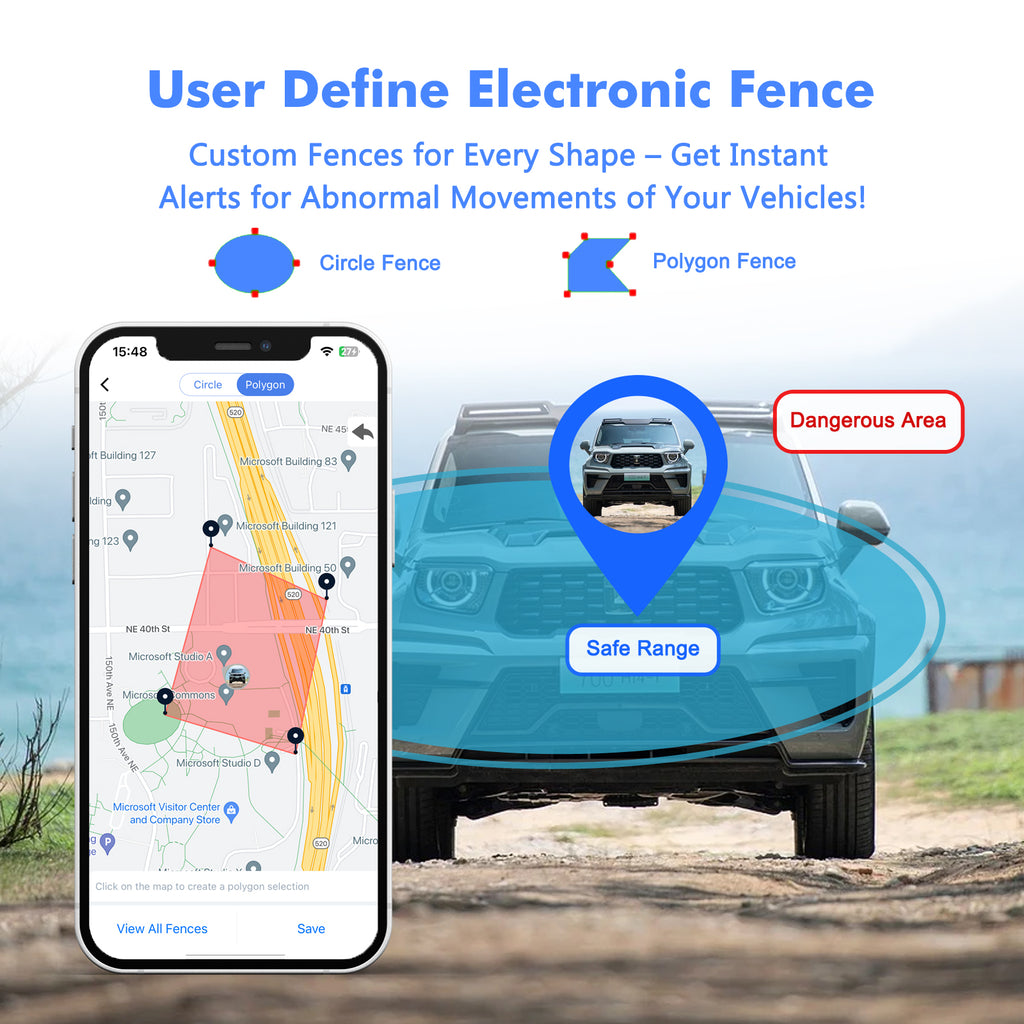 Batterie longue 4G GPS Véhicule Tracker - Jusqu'à 30 jours en attente