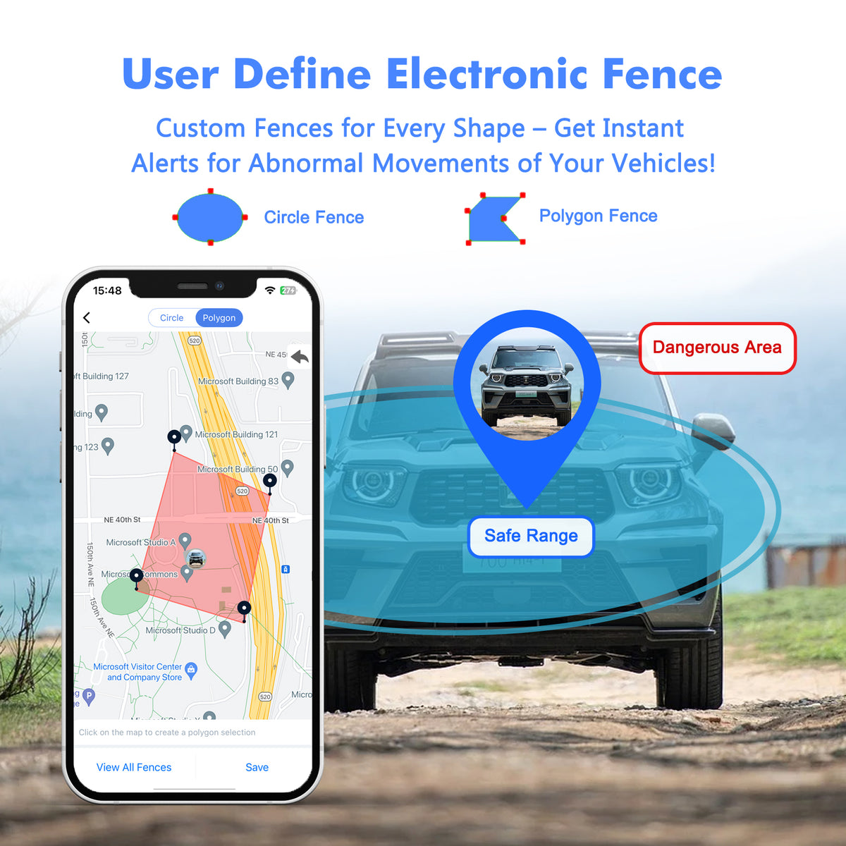 Batterie longue 4G GPS Véhicule Tracker - Jusqu'à 30 jours en attente