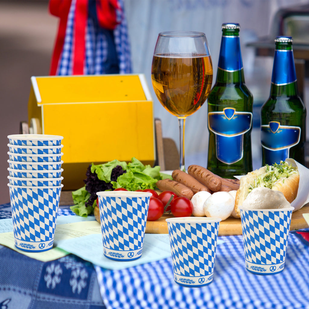 Ensemble de 20 coupes en papier du Festival de la bière - Coupes traditionnelles Oktoberfest pour les fêtes et célébrer