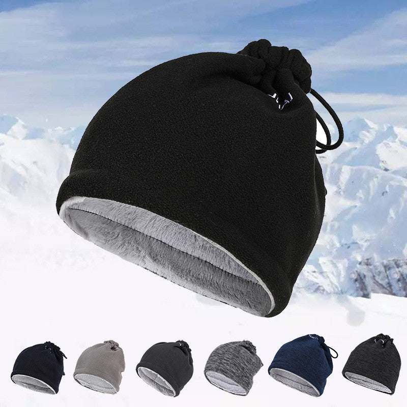 Outdoor Plush Bib Cold Proof and Warm Wool Hat Wind Proof and Fashionable