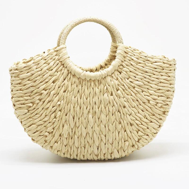 Sac à bandoulière tissé à la main avec double paille