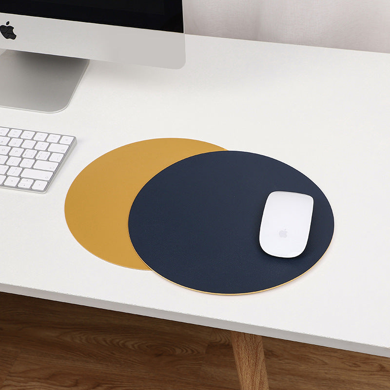 Solid Couleur Double face ronde Mouse Pad Bureau jeu anti-dérapant