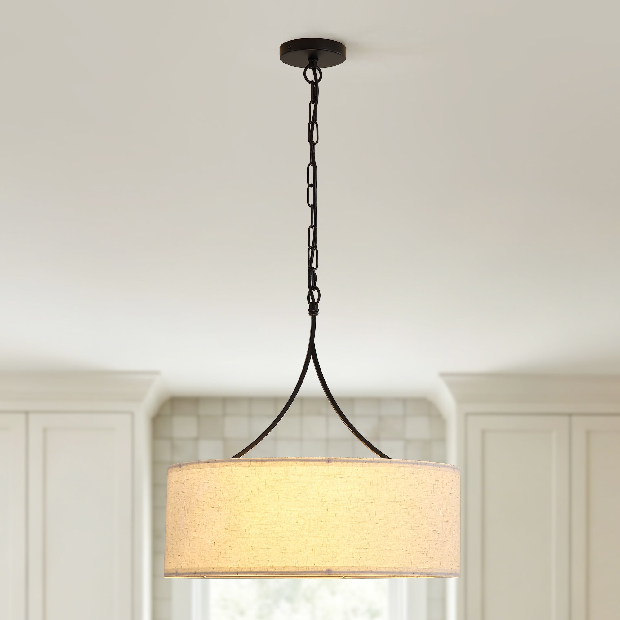 Lumière de pendentif moderne en tissu 3-Light