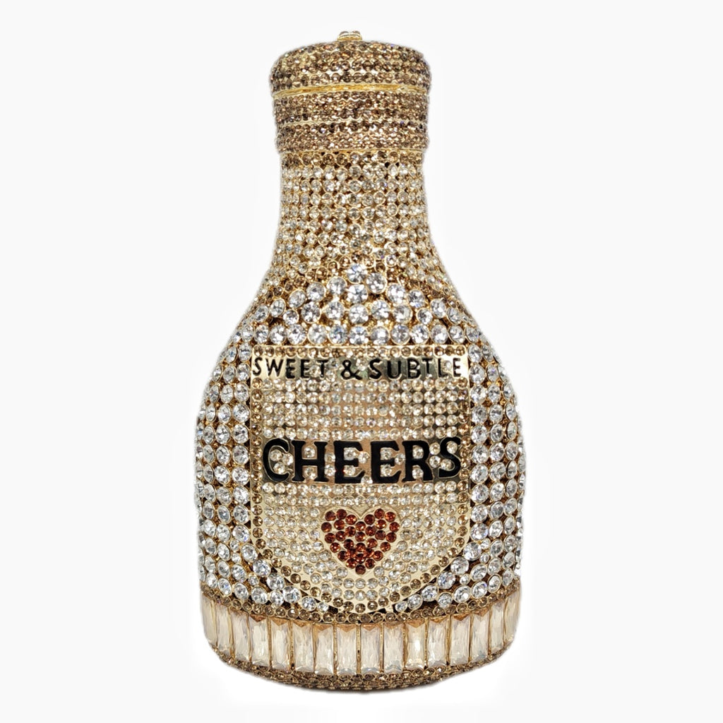 Bouteille de Champagne Strass Soir Clutch Sac Femme