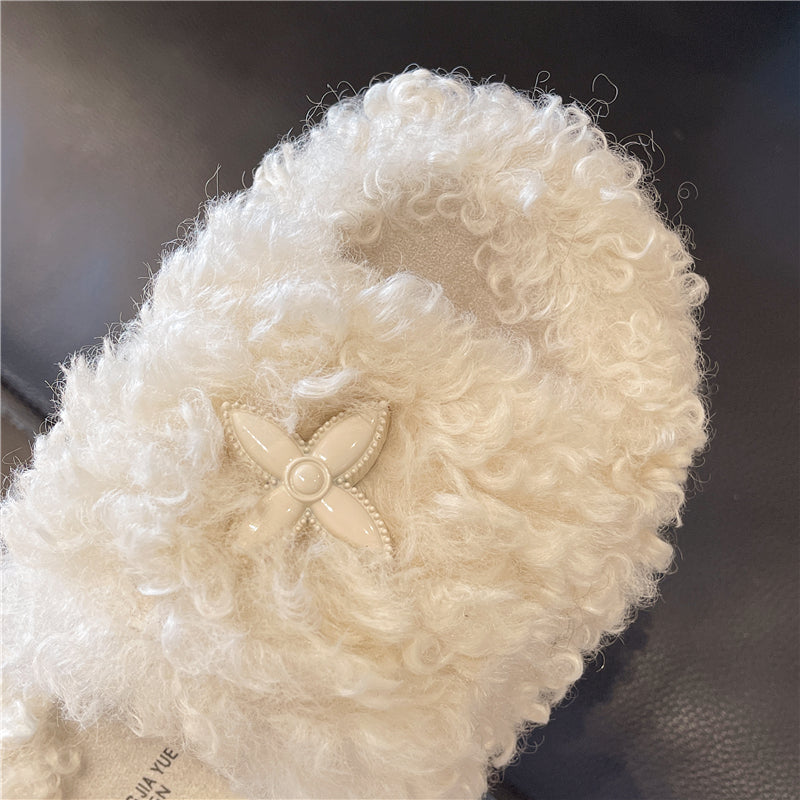Femmes Fuzzy Slippers Arrivée Intérieur Extérieur Hiver Trendy Platform Fluffy Plush House Sh