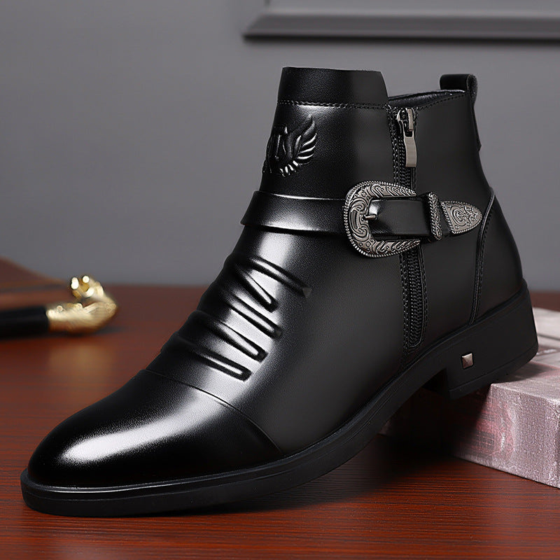 Mode homme British Bottes en cuir entreprise formelle Chelsea Bottes