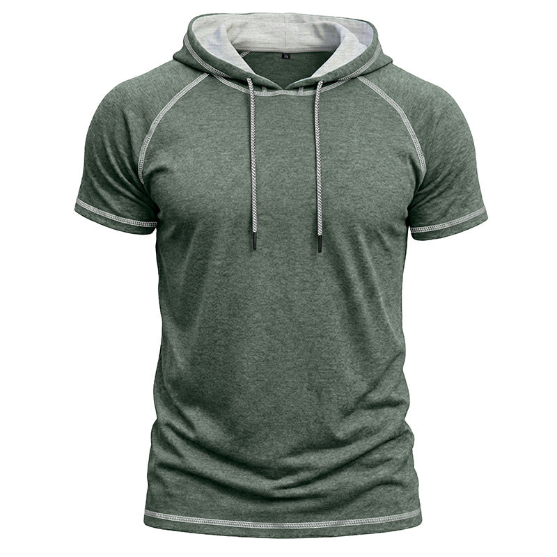 T-shirt à manches courtes à capuche sport pour hommes