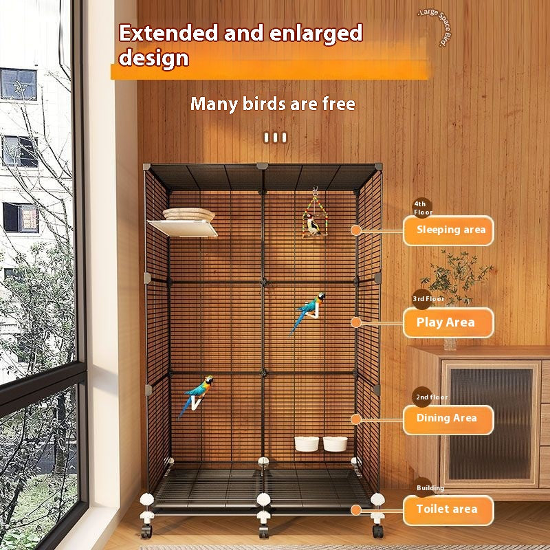 Parrot Cage Splash-proof Maison Villa écologique