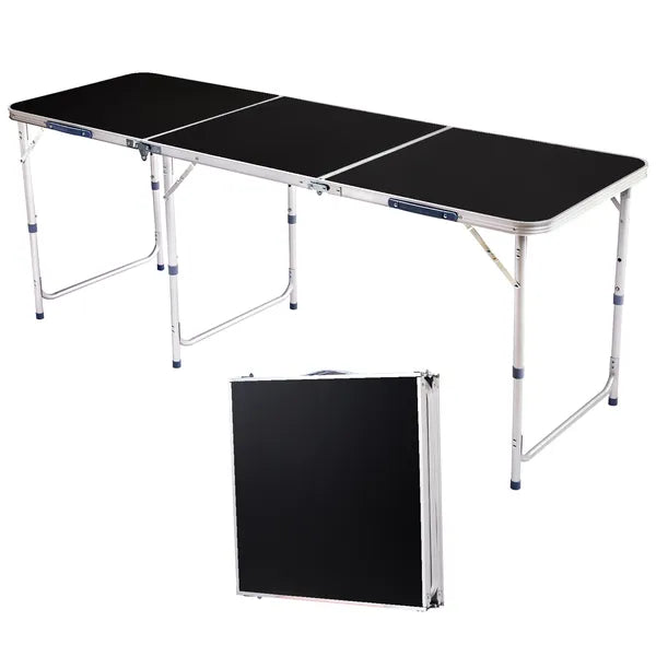 6ft Black Aluminum Alloy Folding Table