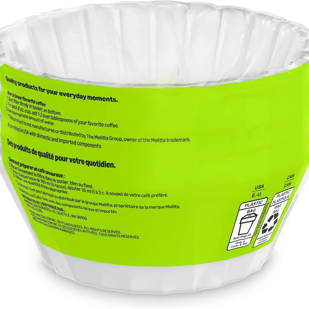 200 Count Basket Filtres à café pour 8-12 tasse Cafe makers Filtres à papier jetable blanc