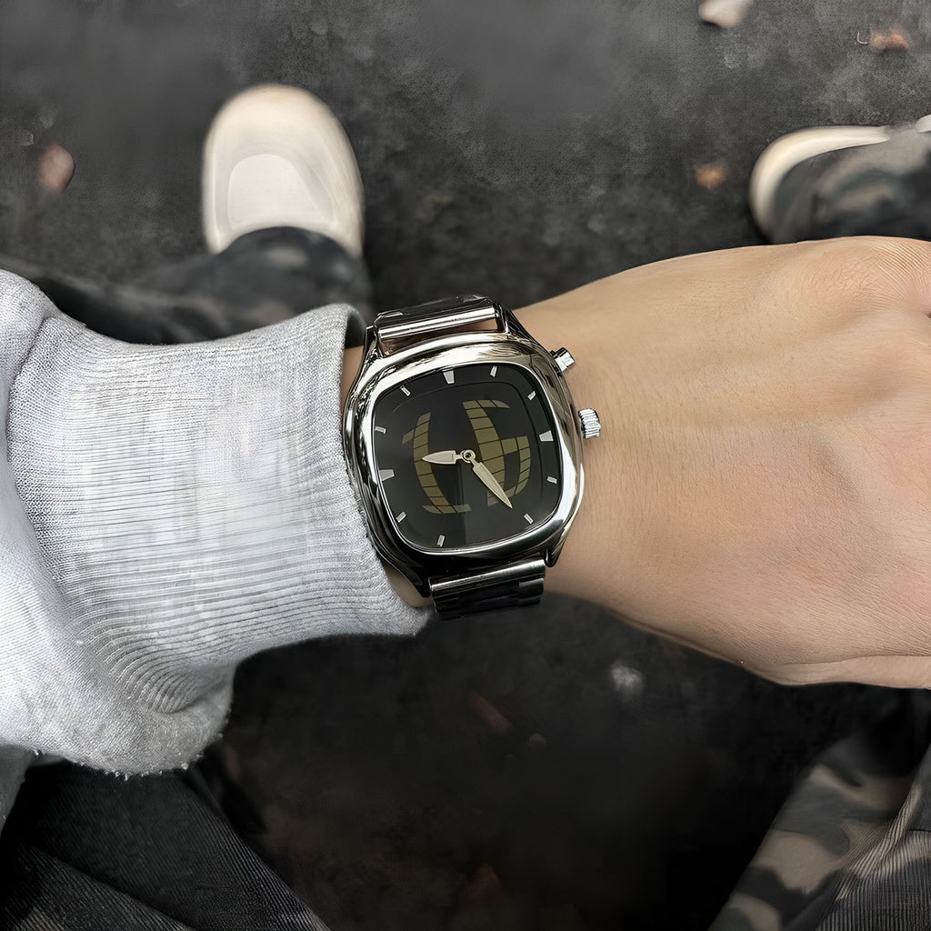 Montre dynamique numérique transformante en acier rétro imperméable