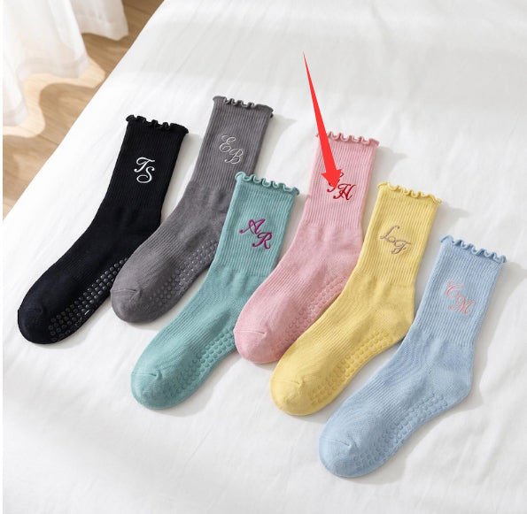 Chaussettes de yoga brodées pour enfants