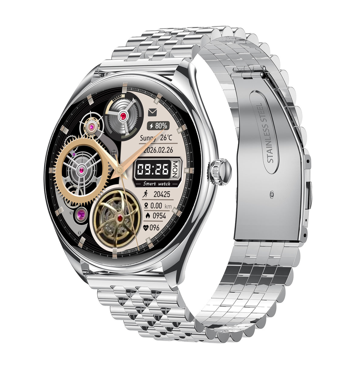 Ultra-fin 143 pouces Smart Watch Fréquence cardiaque Blood Oxygen Bluetooth Calling Voice Assistant