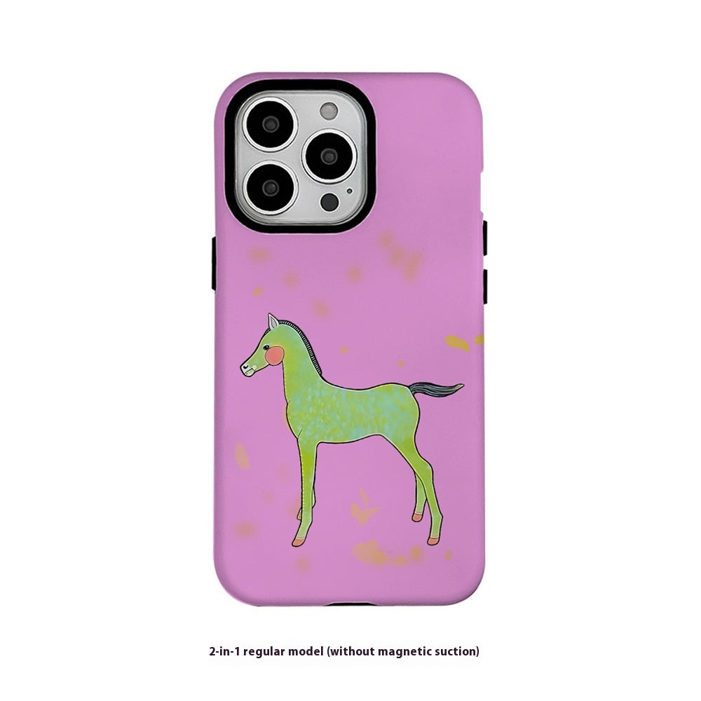 Caricature créative Imprimé 2-en-1 Étui téléphonique