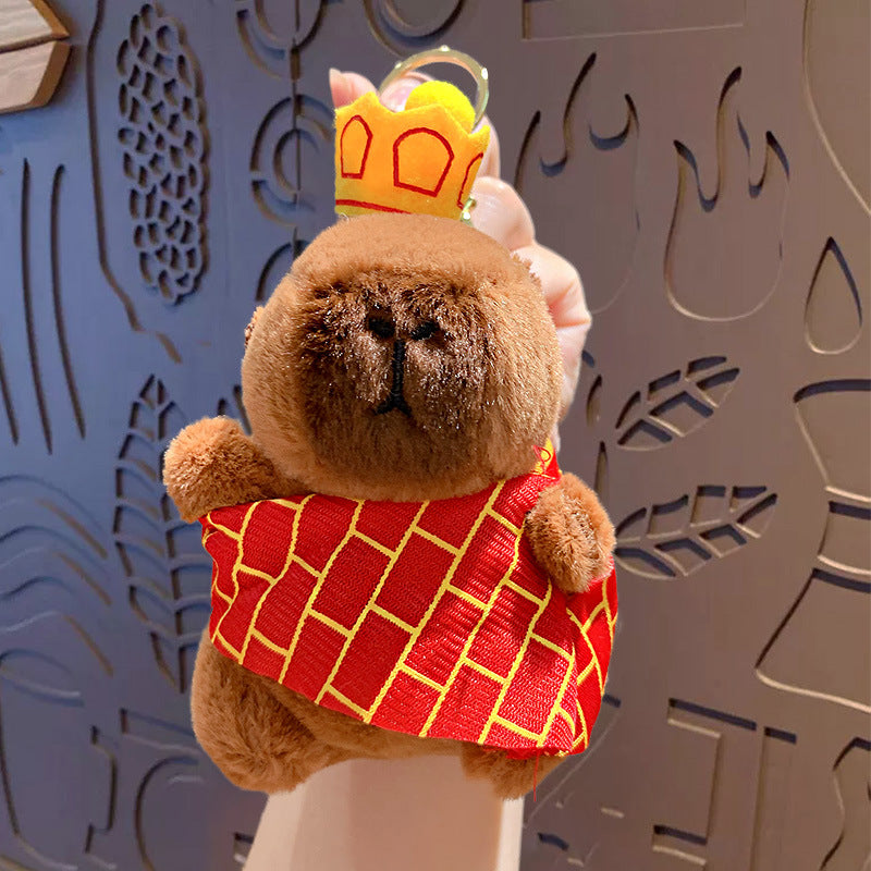 Cartoon Plush Capybara Porte-clés à bulles