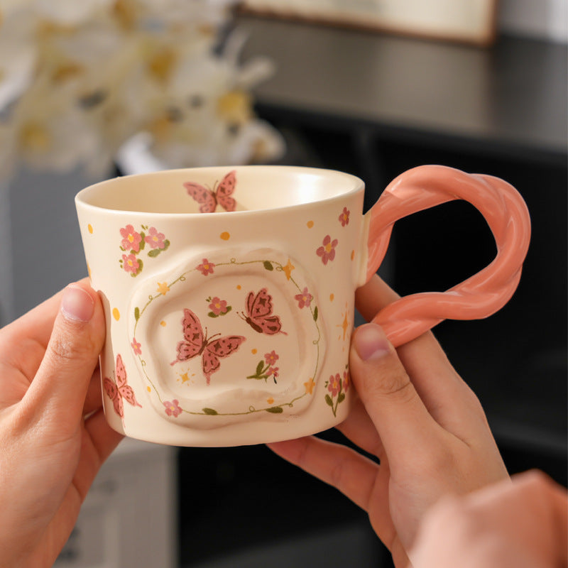 Retro Coffee Cup and Saucer Set avec Niche Design
