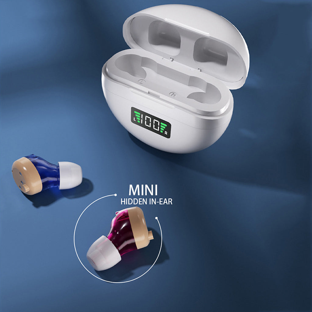 1Aids auditifs numériques rechargeables Pair In-Ear Invisible Sound Voice Amplificateur UK