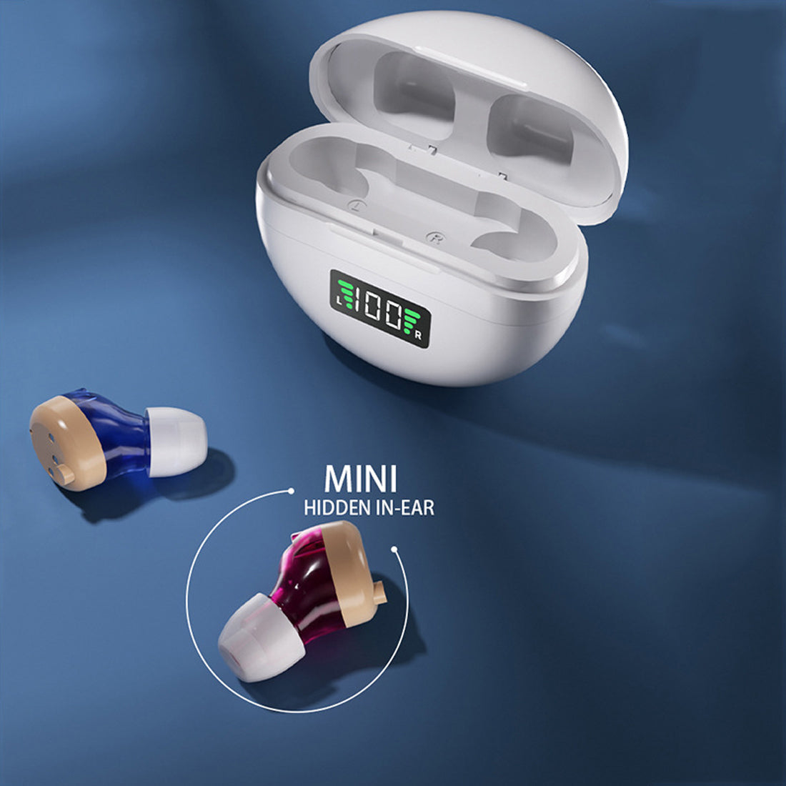 1Aids auditifs numériques rechargeables Pair In-Ear Invisible Sound Voice Amplificateur UK