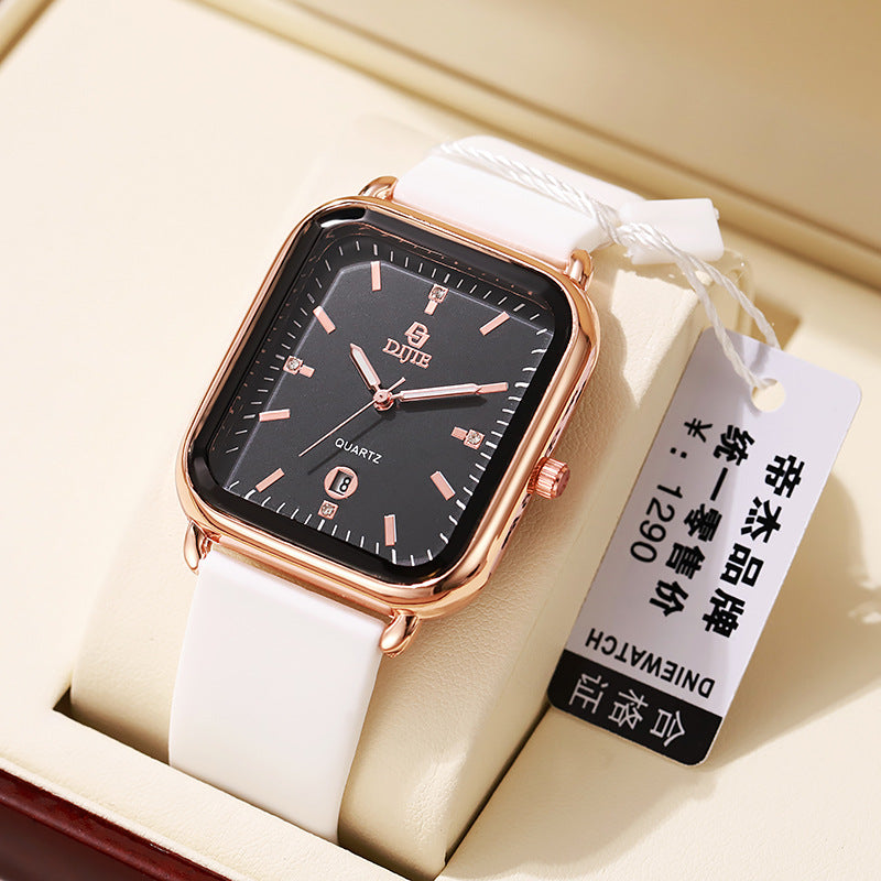 Grande Cadran Square Silicone Unisexe montre couple