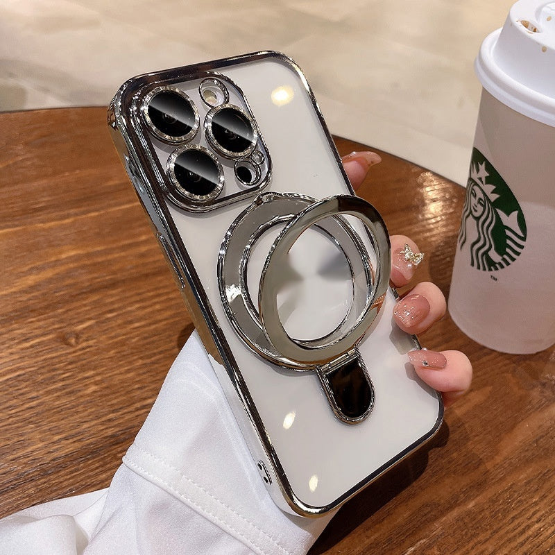 Boîtier de téléphone à aspiration magnétique électroplaqué