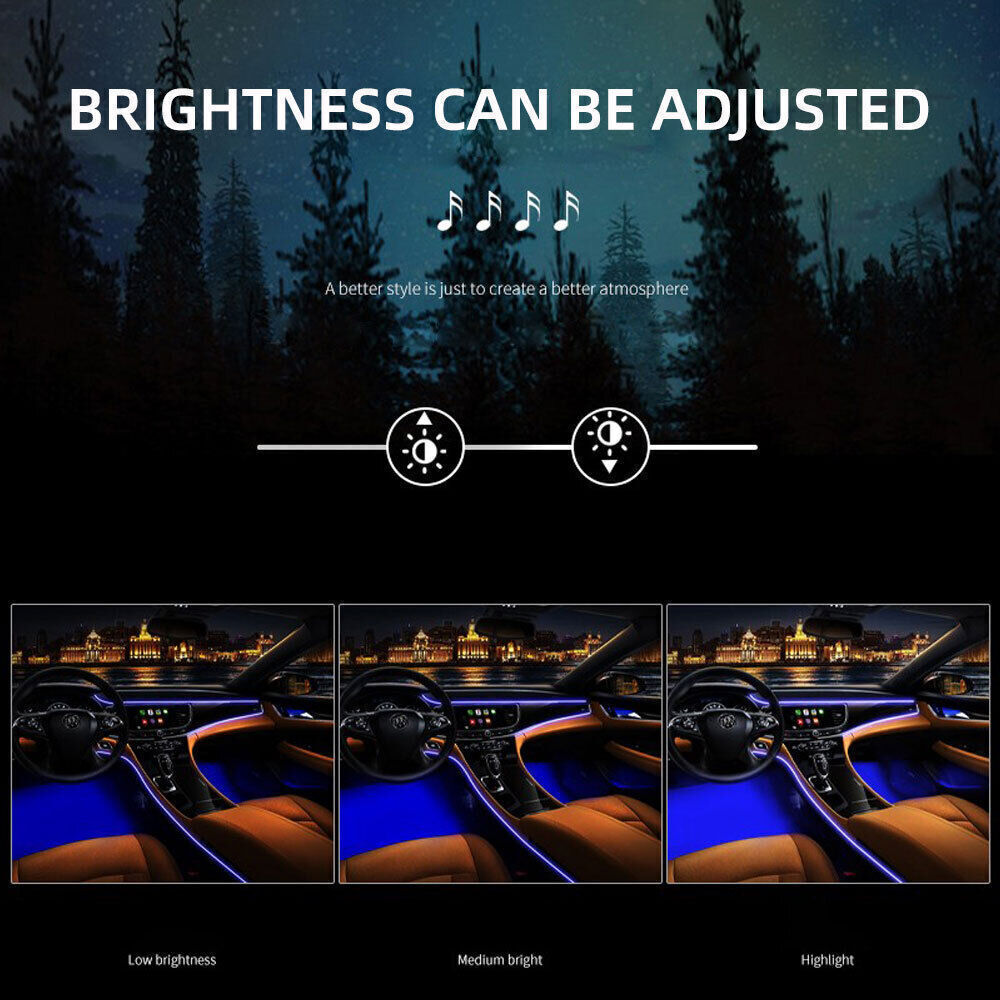 Symphony Full RGB LED voiture intérieur de lumière acrylique ambien bande de lumière contrôle APP