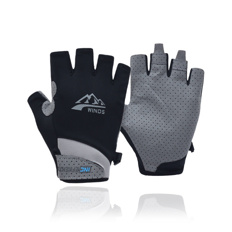 Gants de vélo de fitness à moitié doigt tactile écran respirant écran solaire Gants pour hommes et Wo