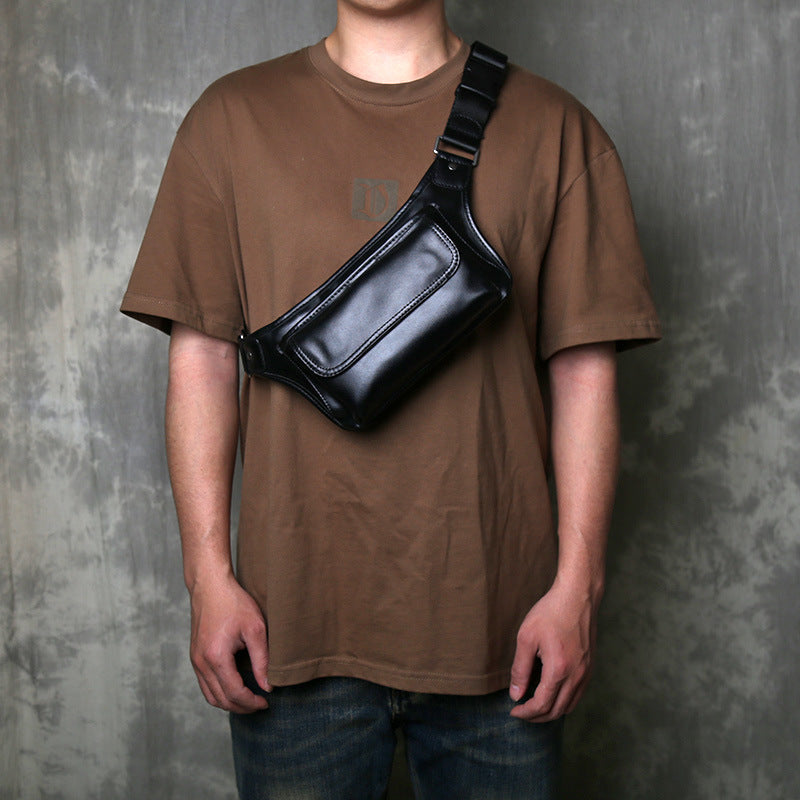 Sac de poche en cuir véritable pour un corps de taille unique