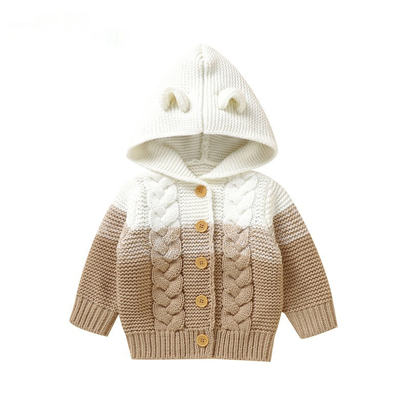 Vêtements de dessus à capuche à câblodistribution pour bébé
