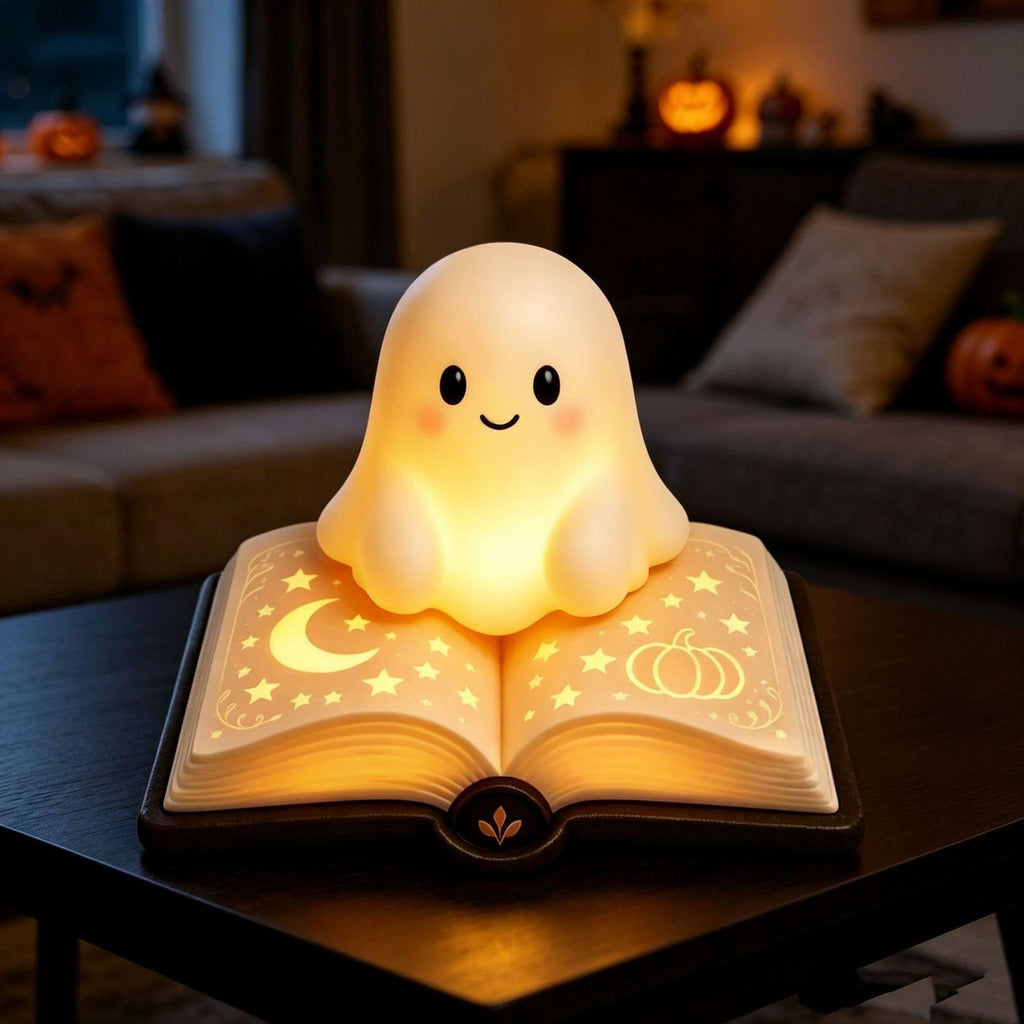 Halloween Glowing Magic Book Ghost Night Light