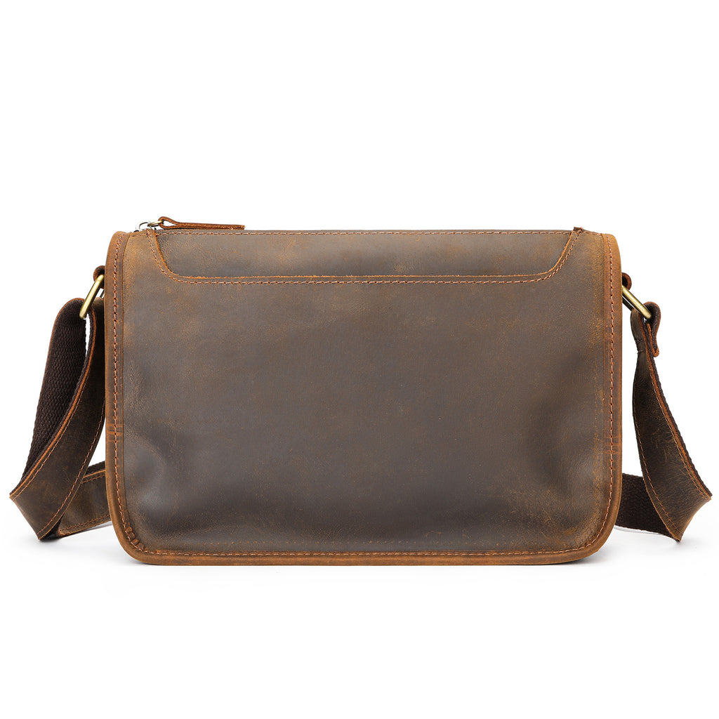 Véritable cuir homme Mode épaule Selle en cuir Crossbody Casual Messenger Bag