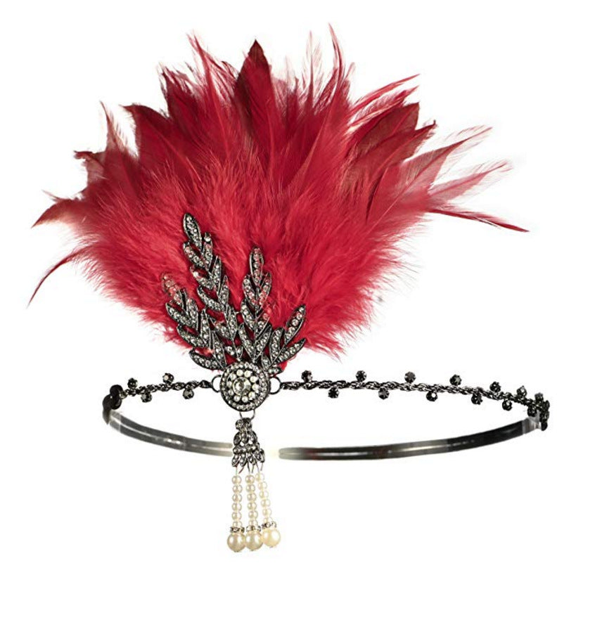 Tête de plume de masquerade Vintage bande de cheveux dans le style européen et américain
