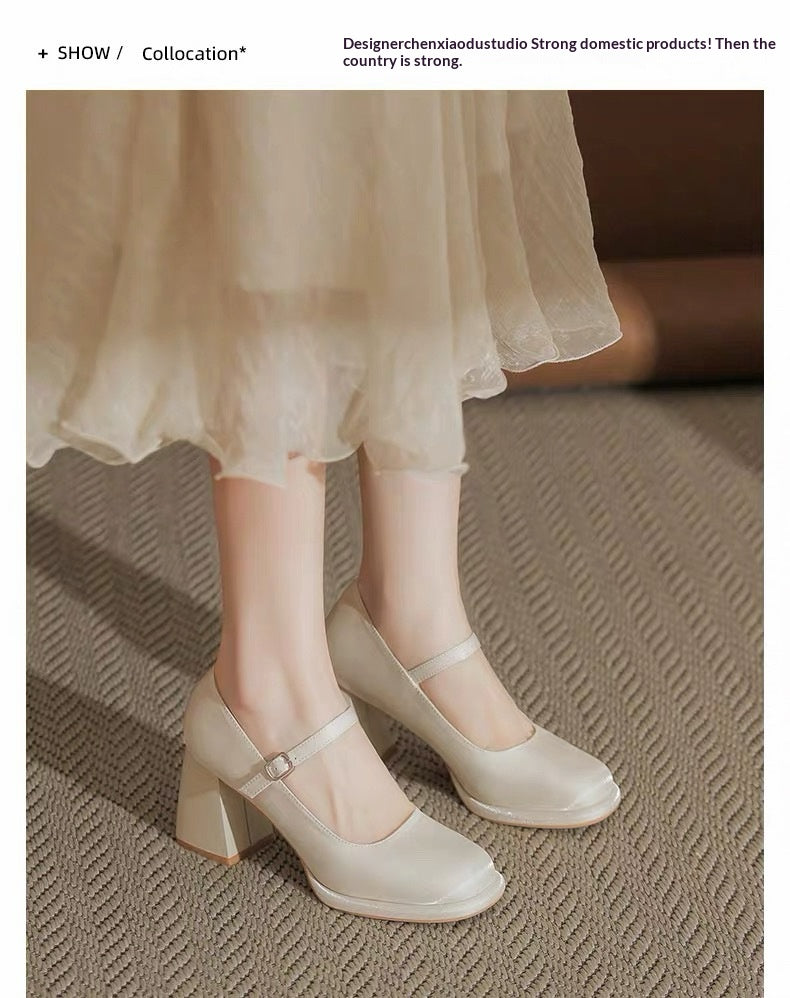 Plateforme imperméable pour femmes Mary Jane High Heels