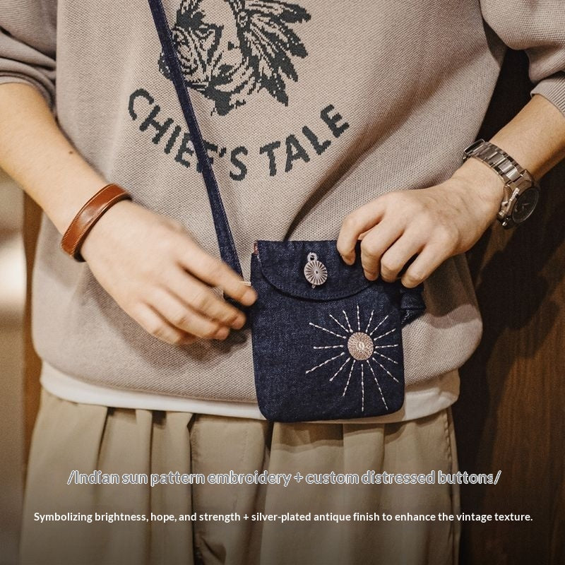 Simple sac d'épaule en mini-denim pour le corps de croix