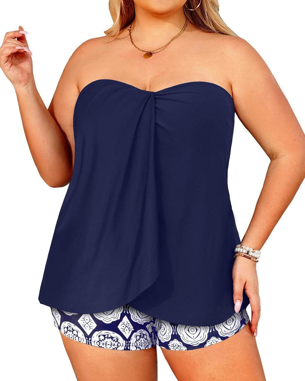 Leisure Resort Deux-pièces boxer de maillot de bain Slips Backless Halter Style