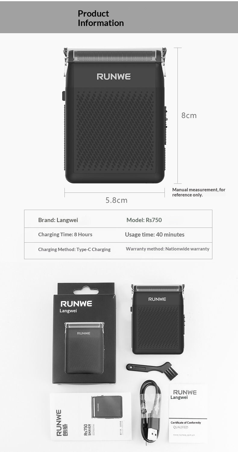 Mini rasoir portable compact rechargeable USB
