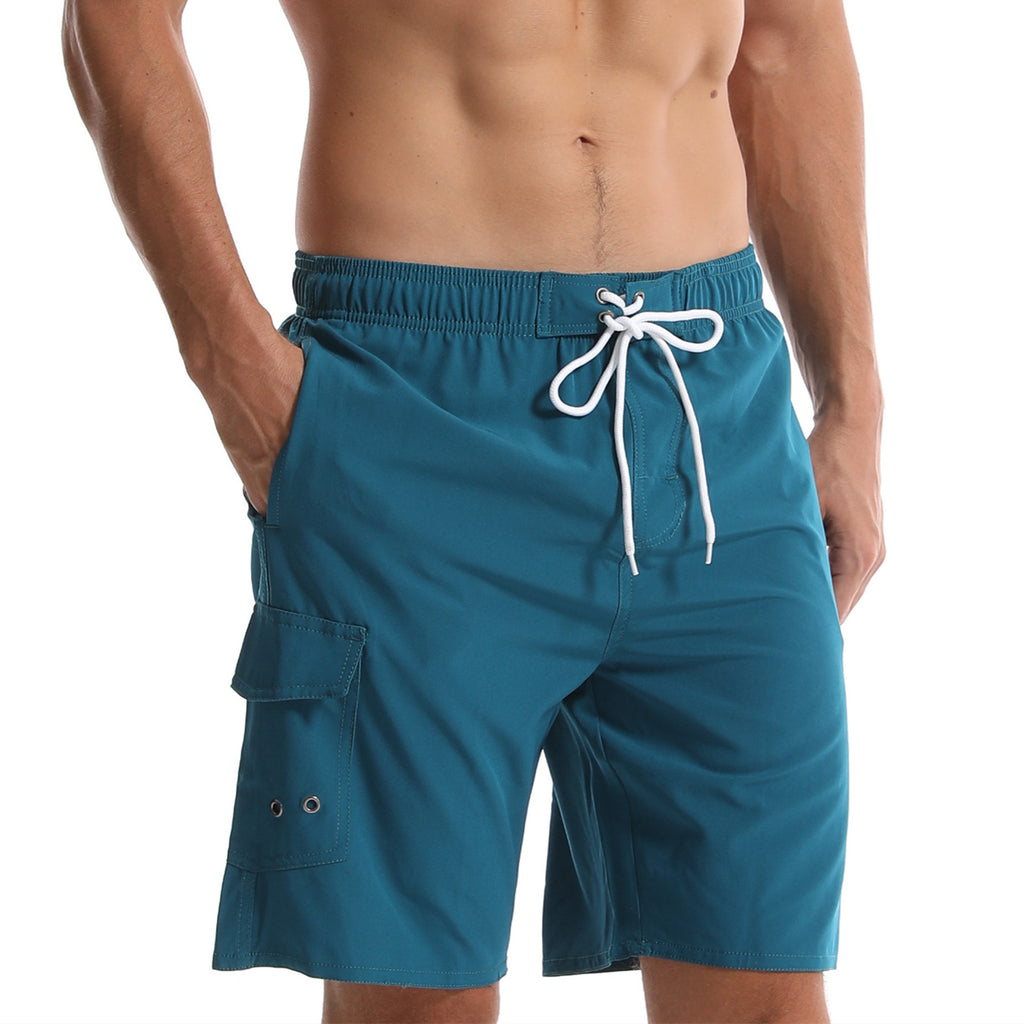 Cross Border Hommes Summer Solid Color Beach Pantalons Hommes Cinq Point Short Mesh Respirant