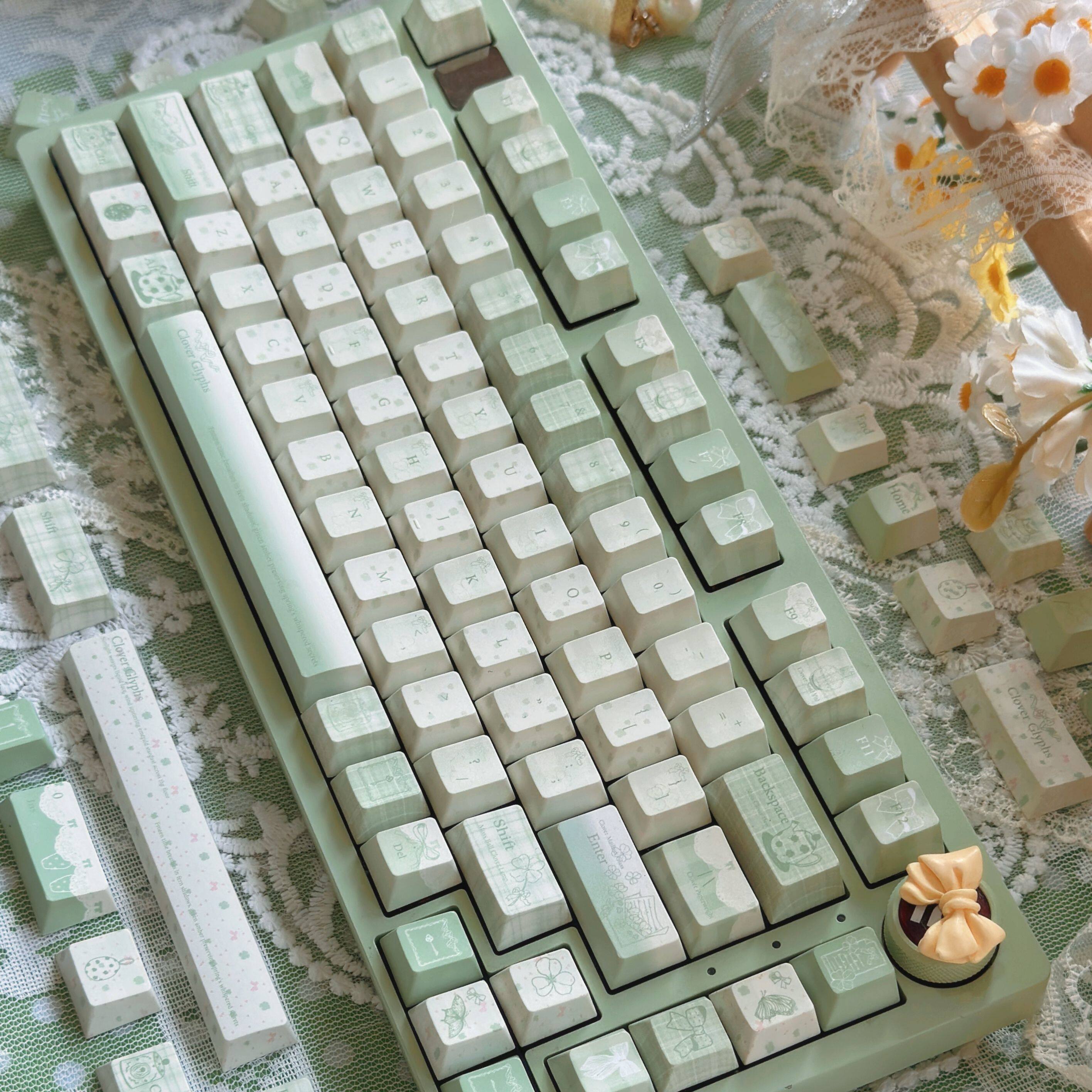 Mossy Patina Riddle Captures de clés Sublimées Mignon et personnalisé clavier mécanique