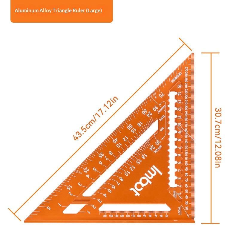 Aluminium Alliage Triangle Règle haute précision Multifonctionnel carré de travail du bois