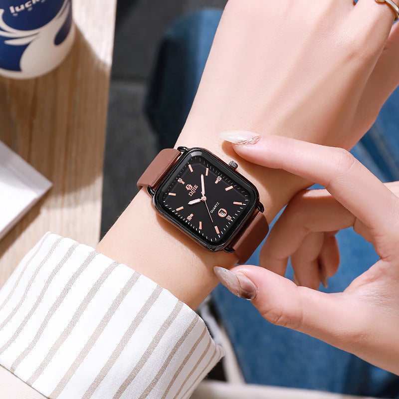 Grande Cadran Square Silicone Unisexe montre couple