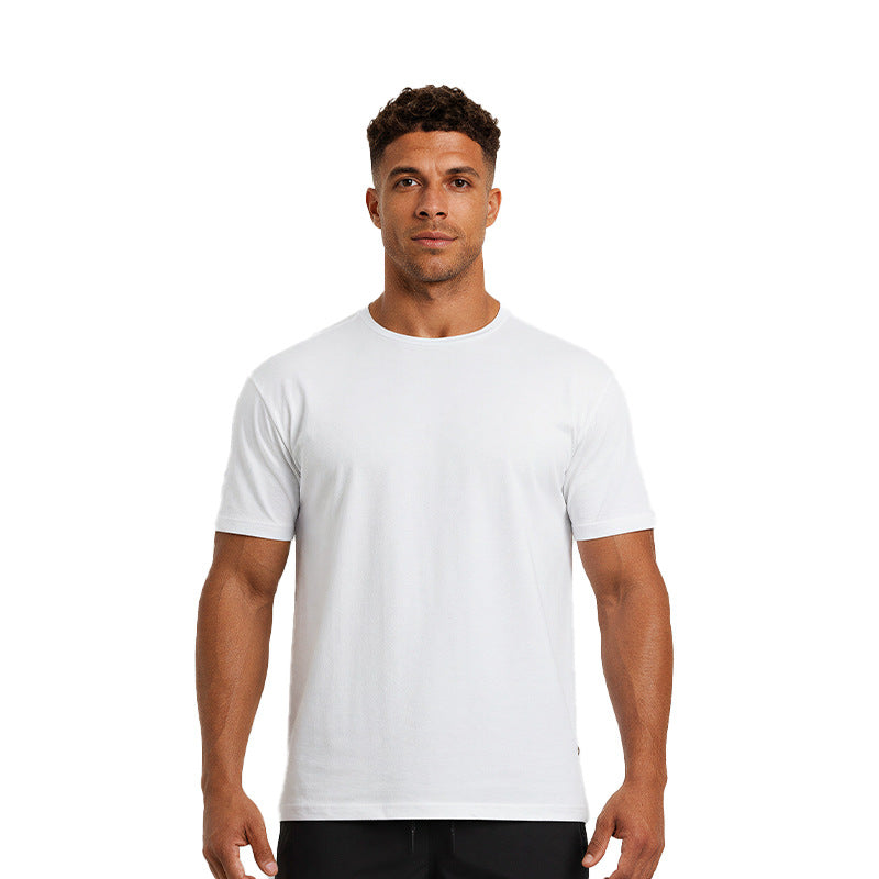 Haut de forme physique respirante à manches courtes à manches courtes pour hommes avec un collier et un Ela haut