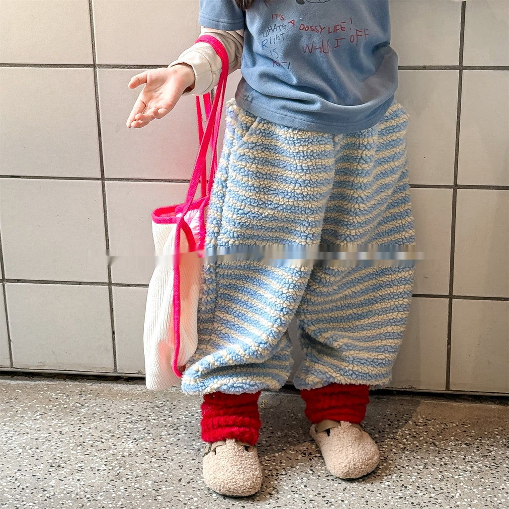 Pantalon de coton doublé de polaire pour enfants pour l'hiver