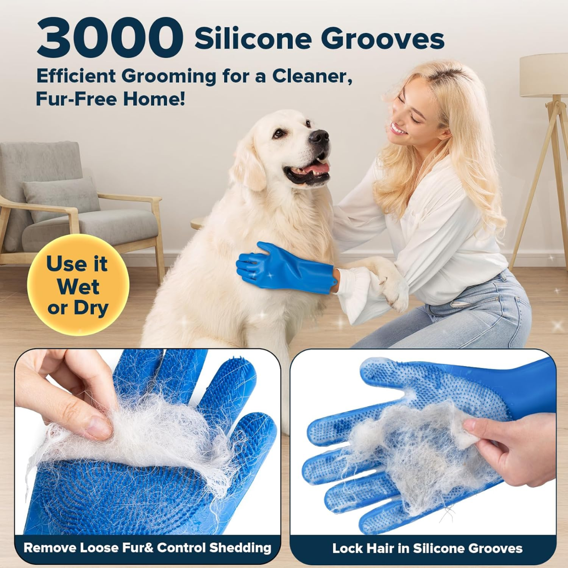 6PCS Fournitures de salle de bain pour chiens