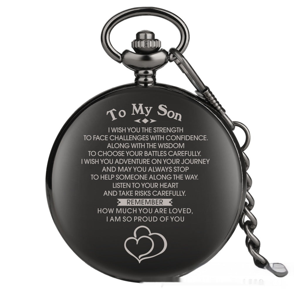 Engraved Commemorative Sale Quartz Pocket Watch